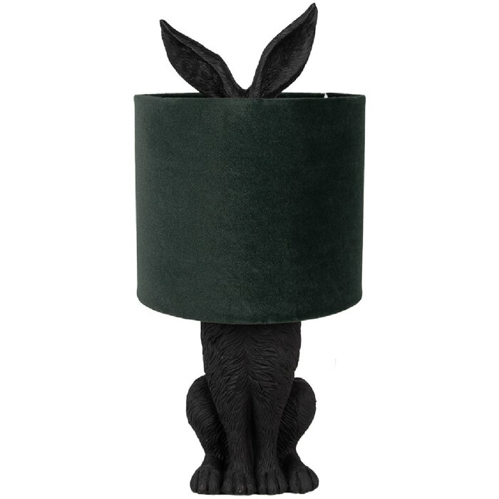 Clayre & Eef 6LMC0099ZVGR Lampă de masă Rabbit negru verde Ø20x43 cm E27 60W