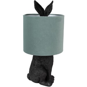 Clayre & Eef 6LMC0099ZVLGR Tischlampe Kaninchen Ø 20x43 cm Grün Schwarz