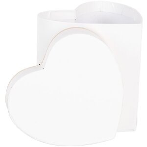 Clayre & Eef 66024W Geschenkbox Herzform Weiß Gold 10x10x10 cm