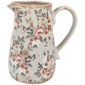 Clayre & Eef 6CE1965M Keramikkrug Grau Rosa...