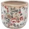 Clayre & Eef 6CE1966M Ghiveci de flori gri roz Ø 14x13 cm Stil rustic