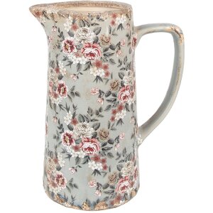 Clayre & Eef 6CE1971L Deko Krug Keramik Grau Rosa...