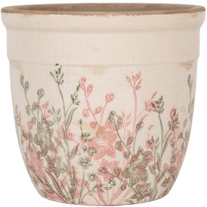 Clayre & Eef 6CE1974L Blumentopf Keramik Beige Rosa...