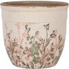 Clayre & Eef 6CE1974M Blumentopf Keramik Beige Rosa Landhausstil Ø 16x14 cm