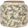 Clayre & Eef 6CE1975L Ghiveci de flori Ceramică bej verde Ø 18x16 cm