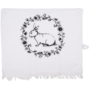 Clayre & Eef Gästetuch Baumwolle Weiß...