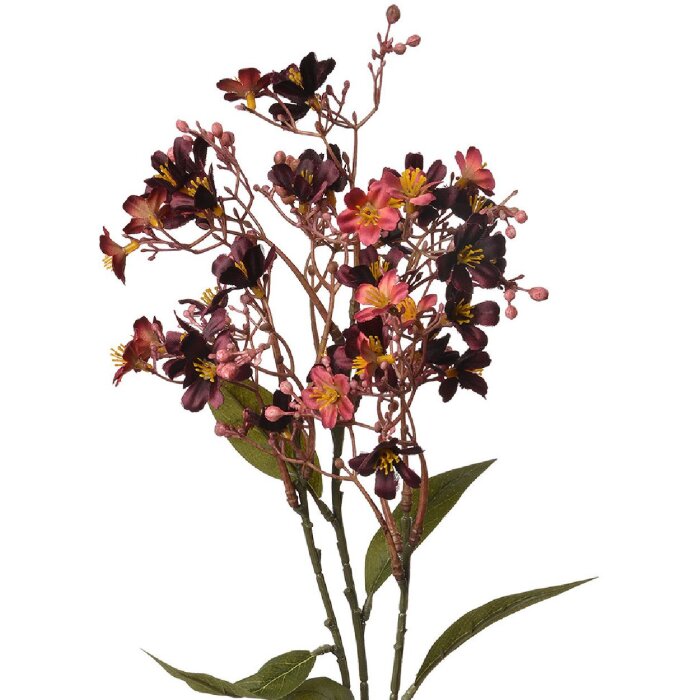 Clayre & Eef 5PL0122R Decorațiune Creangă cu flori roșu 15x7x70 cm