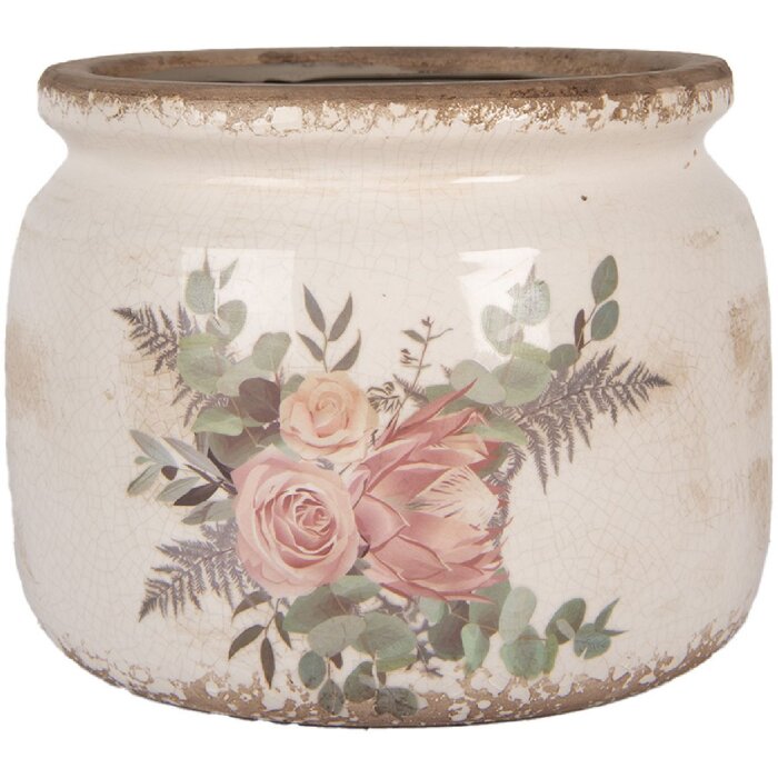 Clayre & Eef 6CE1978L Decorațiune pentru ghiveci de flori Ø 20x15 cm aspect vintage
