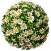 Clayre & Eef 6PL0324L Dekokugel Kunstblume Gänseblümchen Weiß Grün Ø 30 cm