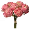 Clayre & Eef 6PL0336P Künstliche Blume Strauß 7 Rosen Rosa 16x14x34 cm
