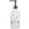 Clayre & Eef 6CE2009 Seifenspender Keramik Weiß Floral Ø 9x20 cm 350 ml