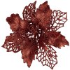 Clayre & Eef 65778R Weihnachtsdeko Blume Rot Ø 22x5 cm Kunststoff