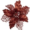 Clayre & Eef 65778R Weihnachtsdeko Blume Rot Ø 22x5 cm Kunststoff