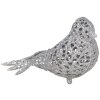Clayre & Eef 65780 Dekoration Vogel Silberfarbig 16x6x6 cm