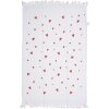 Clayre & Eef CTFAS-1 prosop pentru oaspeți alb roșu motive de inimă 40x66 cm 100% bumbac
