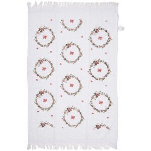 Clayre & Eef CTFEB-1 Gästetuch Weiß Rosa...