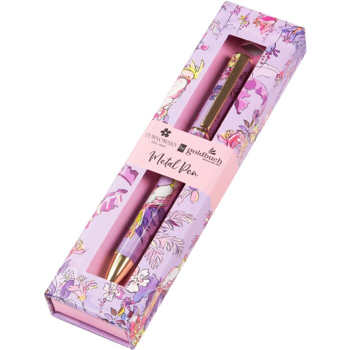 Goldbuch lieblingsSTIFT Insignia Metall Kugelschreiber floral gold lila pink