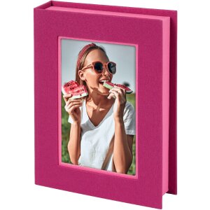 Goldbuch Aufbewahrungsbox Bella Vista fuchsia pink mit Fotofenster 19x14x3,8 cm