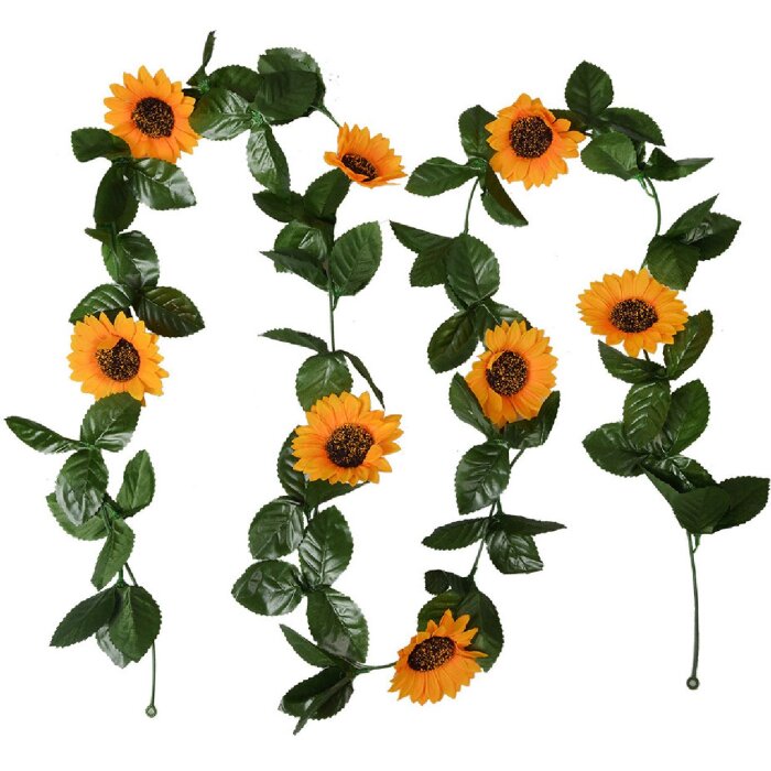 Clayre & Eef 6PL0356 Ghirlandă de floarea soarelui cu flori artificiale 200x14x5 cm