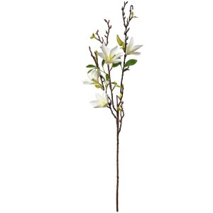 Clayre & Eef 5PL0129W Dekoration Zweig mit Weiß Blumen 15x7x84 cm