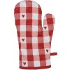 Clayre & Eef LVT44 Ofenhandschuh Weiß Rot Herzen 18x30 cm