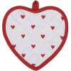 Clayre & Eef LVT45 Potholder model inimă roșu alb 20x20 cm
