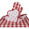 Clayre & Eef LVT45 Potholder model inimă roșu alb 20x20 cm