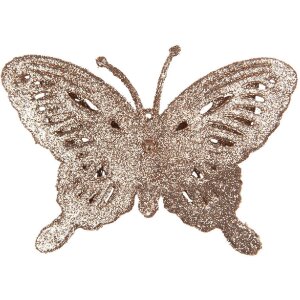 Clayre & Eef 65796 Dekoration Schmetterling Kupferfarbig 12x2x9 cm
