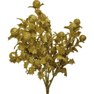 Clayre & Eef Dekoration Zweig Goldfarbig 15x10x35 cm