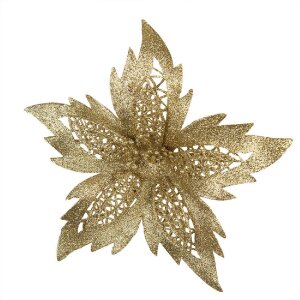 Clayre & Eef 65813 Weihnachtsdeko Blume Gold Ø...