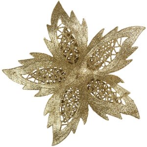 Clayre & Eef 65813 Decorațiune de Crăciun Floare aur Ø 23x5 cm