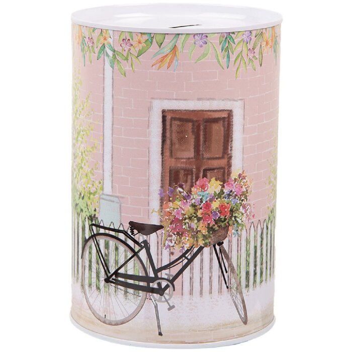 Clayre & Eef 6BL0155 Spardose Rosa Retro Ø 10x15 cm