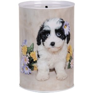 Clayre & Eef 6BL0161 Spardose Hund Blumen Ø...