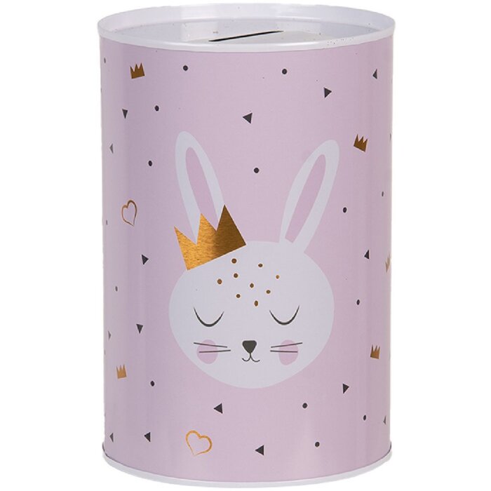 Clayre & Eef 6BL0164 Spardose Rosa Hase Ø 10x15 cm