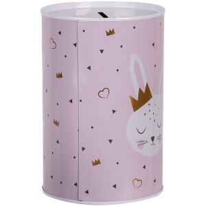 Clayre & Eef 6BL0164 Spardose Rosa Hase Ø 10x15 cm