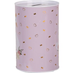 Clayre & Eef 6BL0165 Cutie de bani roz alb Ø...