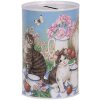 Clayre & Eef 6BL0167 Spardose Katzenmotiv Ø 8x13 cm Landhausstil