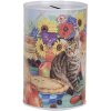 Clayre & Eef 6BL0170 Cutie de bani motiv pisică Ø 8x13 cm stil country