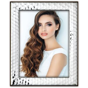 Cadru foto ZEP Macerata argintat cu aspect martelat spate...