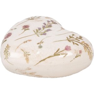 Clayre & Eef 6CE1917 Deko Herz Keramik Beige Rosa...