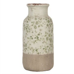 Clayre & Eef 6CE1929L Vase Keramik Grün Ø 15x32 cm Landhausstil