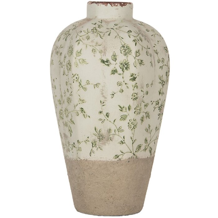 Clayre & Eef 6CE1936S Vaza verde Ø 17x29 cm Ceramică Stil rustic