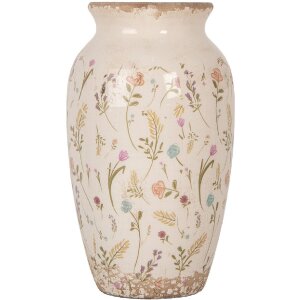 Clayre & Eef 6CE1941S Vas Ceramică Bej Floral...