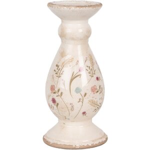 Clayre & Eef 6CE1945M Kerzenständer Keramik Beige Rosa Ø 12x26 cm
