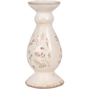 Clayre & Eef 6CE1945M Kerzenständer Keramik Beige Rosa Ø 12x26 cm