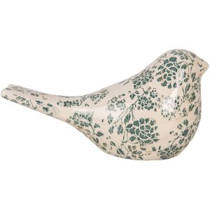 Clayre & Eef 6CE1950L Decorațiune pasăre bej verde...