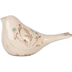 Clayre & Eef 6CE1952L Dekoration Vogel Keramik Beige...