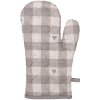 Clayre & Eef LVT44G Ofenhandschuh Beige Grau 18x30 cm Landhausstil Baumwolle