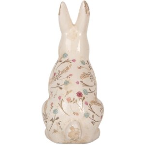 Clayre & Eef 6CE1958L Iepure decorativ ceramică 16x12x28 cm bej roz