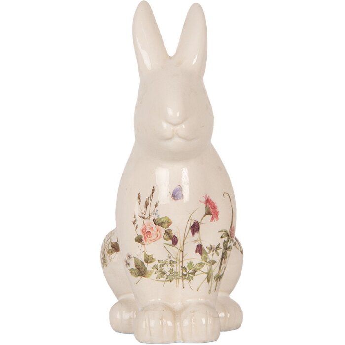 Clayre & Eef 6CE1959L Iepure decorativ bej roz 16x12x28 cm